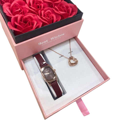 Combo  Quà Tăng Đồng Hồ Nữ JA-1112D+ Lắc Tay ESME ES214