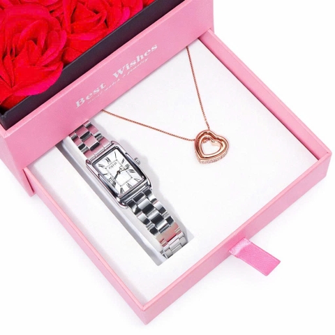 Combo Đồng Hồ  Nữ Julius JA-1338A1 + Dây Chuyền ESME  ES482