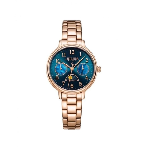 Đồng Hồ Nữ JS-047B Julius Star Kính Saphire Hàn Quốc ( Đồng Xanh)
