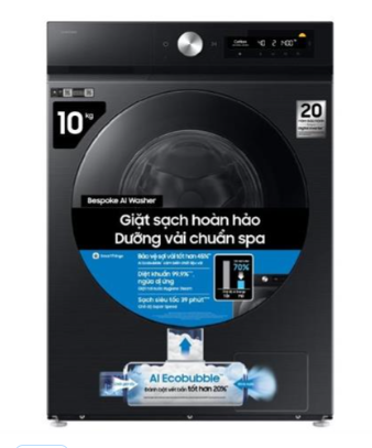 Máy giặt Samsung Bespoke AI EcoBubble Inverter 10 kg WW10DB7U34GBSV rẻ Nhất