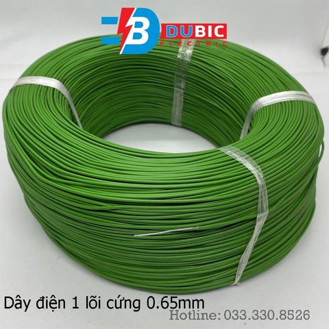 Dây điện đơn 1 lõi đồng cứng mạ thiếc 0.65mm - 100 mét | Dubic Electric