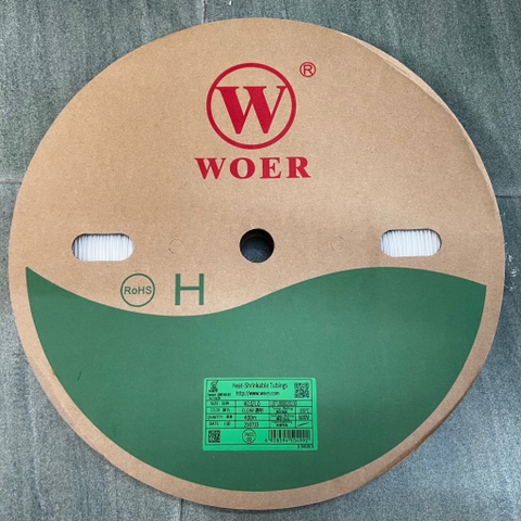 WOER Ống co nhiệt phi 2mm, cuộn 400 mét, màu trong suốt