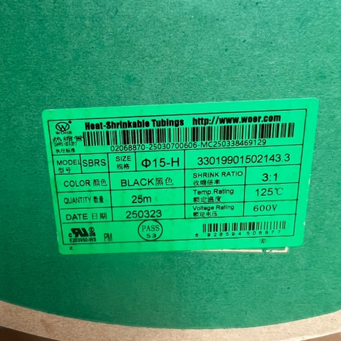 WOER Ống co nhiệt có keo, 15mm cuộn 25 mét