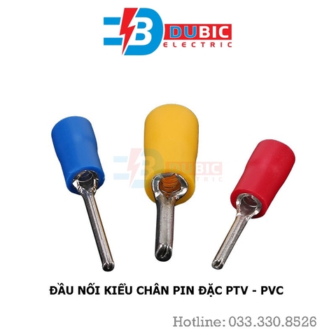 Đầu cosse nối kiểu chân kim đặc PTV1.25 PTV2 PTV3.5 PTV5.5 - PVC