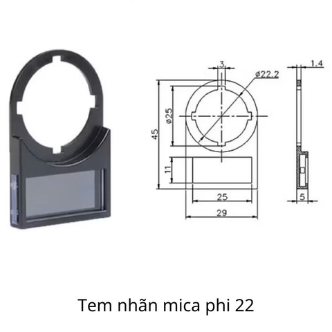 Tem nhãn tủ điện phi 22mm - 10 cái