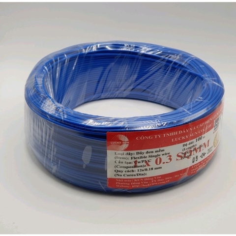 Dây điện đơn mềm 0.3mm (1x0.3mm2) - Lõi đồng nguyên chất
