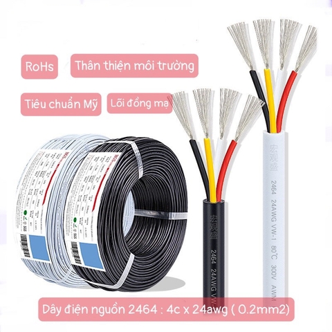 Dây điện nguồn tín hiệu 2464 24awgx4c ( 0.22mm2) - 10 mét