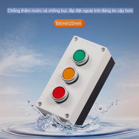 Hộp nút nhấn - công tắc phi 22mm | 1-2-3-4-5 lỗ - Màu vàng