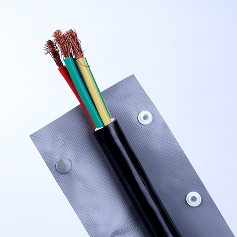 Vải bạt chống cháy bọc dây điện WB-100 (phi 25) có khuy bấm - 1 mét