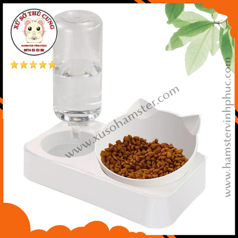 Bát ăn kèm bình nước cho thú cưng