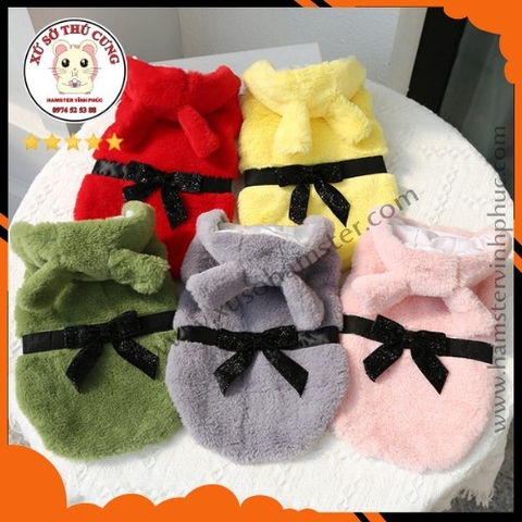 Áo chó mèo bông mũ tai lơ lưng