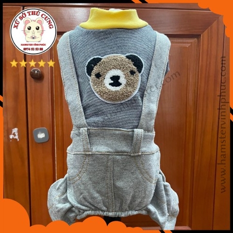 Bộ quần áo chó mèo yếm gấu lưng