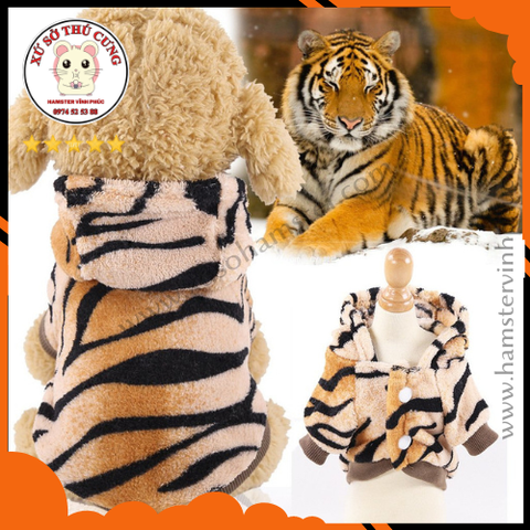 Áo lông mịn có mũ hổ