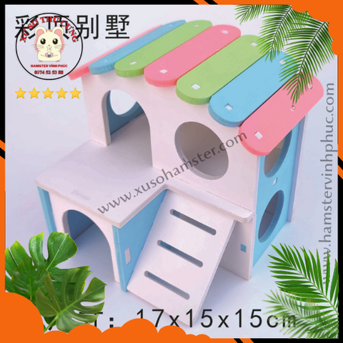 Nhà ngủ gỗ biệt thự mái vòm cho hamster