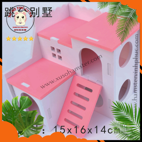 Biệt thự gỗ mái bằng cho hamster