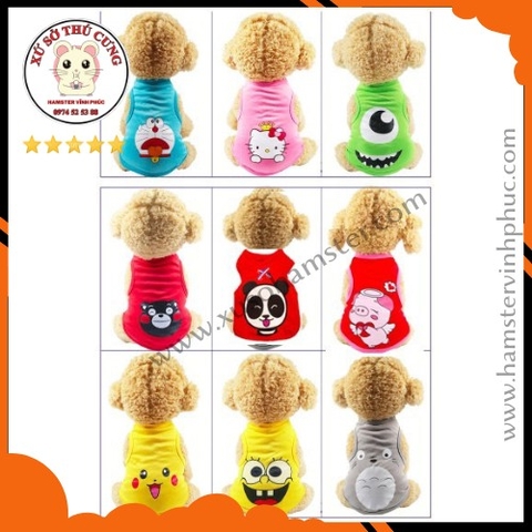 ÁO 3 LỖ NHIỀU HÌNH CHÓ MÈO