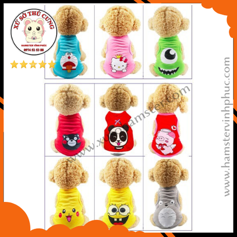ÁO 3 LỖ NHIỀU HÌNH CHÓ MÈO