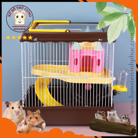 Lồng hamster lâu đài nắp mika