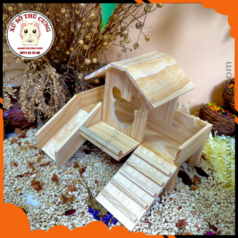 Nhà ngủ gỗ mộc cầu trượt