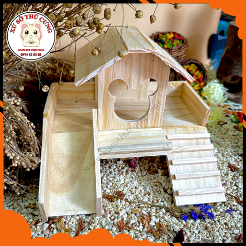 Nhà ngủ gỗ mộc cầu trượt