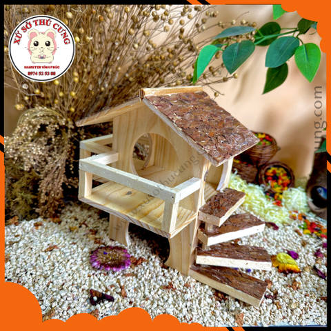 Nhà ngủ gỗ mộc thang xoắn lớn