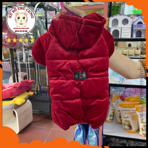 Áo chó mèo nhung đỏ