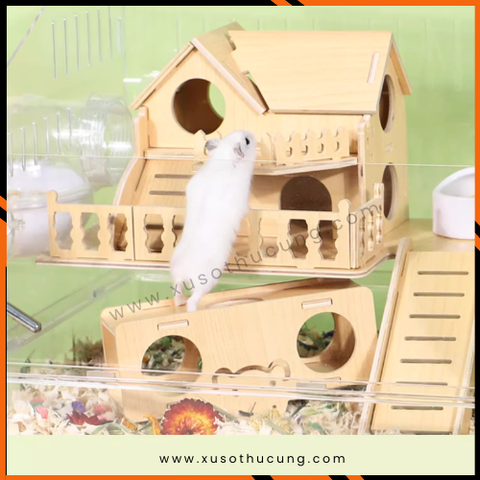 Lồng nuôi hamster mika mái thái full phụ kiện