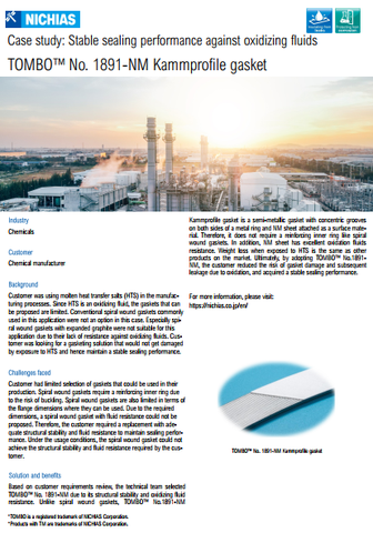 Case study: Tombo No. 1891-NM Kammprofile gasket for Chemicals