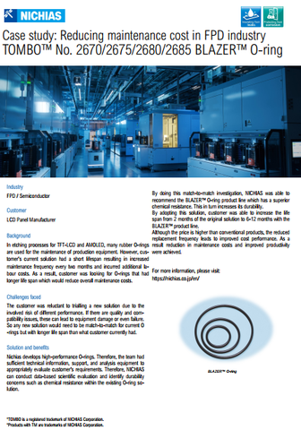 Case study: Tombo No. 2670, 2675, 2680, 2685 BLAZER O-ring