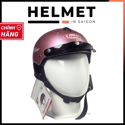 Mũ bảo hiểm 1/2 đầu không kính ANDES 3S108 có hoa dành cho nữ - MBH nửa đầu nhỏ gọn cứng cáp, chống va đập