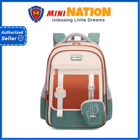 Balo chống gù SUN EIGHT S-22280 cho bé trai bé gái học sinh tiểu học, cấp 2 - Bảo vệ cột sống, hiện đại