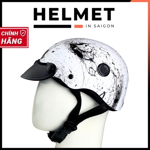 Mũ bảo hiểm 1/2 đầu mỏ da MINHO sơn nhúng brush splash - MBH nửa đầu nam nữ gọn nhẹ, thoáng khí, hiện đại