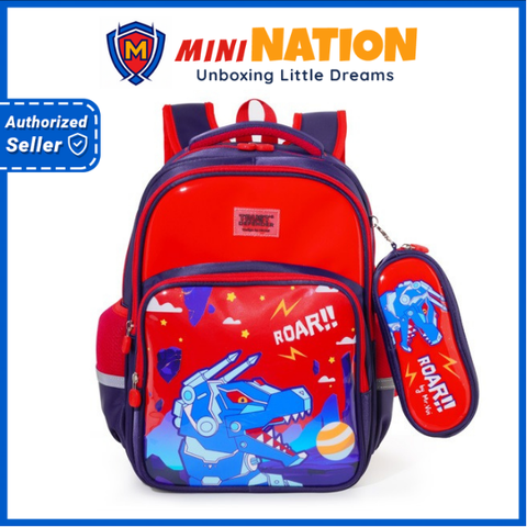 Balo học sinh tiểu học MR VUI 1062 dành cho bé trai lớp 1 2 3 - Đáng yêu, dày dặn, trượt nước