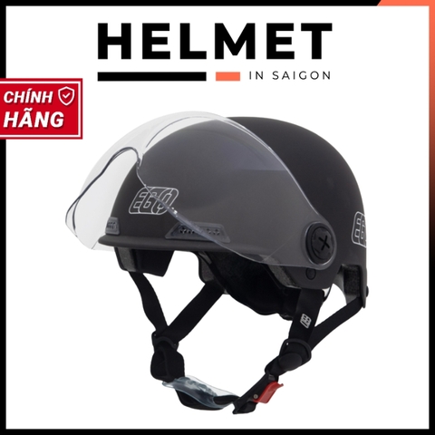 Mũ bảo hiểm 1/2 đầu EGO E-21 có kính - MBH nửa đầu an toàn, có khe thông gió, núm tăng chỉnh size linh hoạt