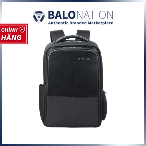 Balo Laptop 15.6 Inch SAKOS PLANUS Phối Da Cao Cấp - BH Dài Hạn