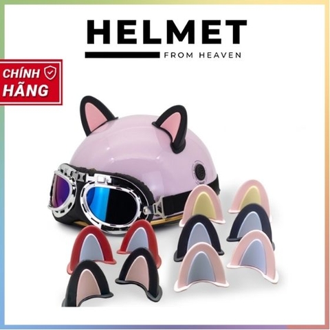 Tai mèo gắn mũ bảo hiểm (1 cặp), siêu dễ thương, đáng yêu vô hạn
