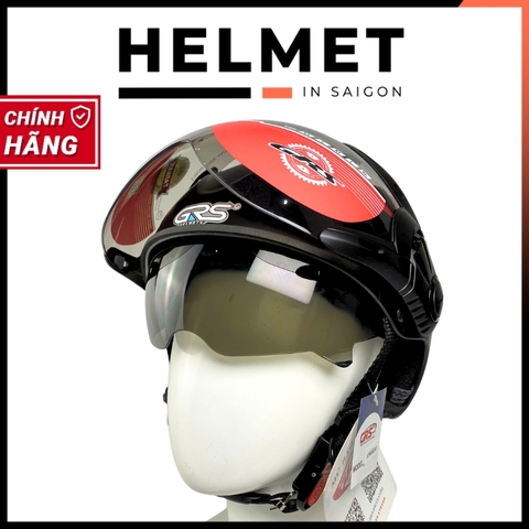 Mũ bảo hiểm 1/2 đầu GRS A966 2 kính đôi - MBH nửa đầu kính âm, ngoài, chống nắng, chói, bụi, lót tháo rời
