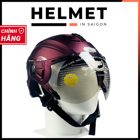 Mũ bảo hiểm 1/2 đầu size lớn GRS A760K có kính – Siêu Nhẹ, Cực Êm, Chống Trầy