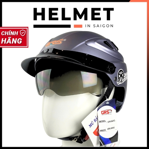 Mũ bảo hiểm 1/2 đầu kính âm GRS A966 - MBH nửa đầu 1 kính chắn gió, lòng nón sâu, lót tháo rời, chịu va đập