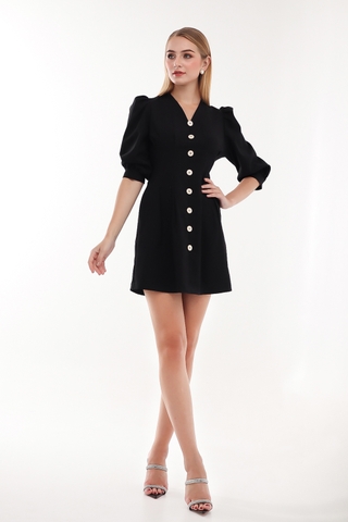 Đầm Aster cổ V tay bồng