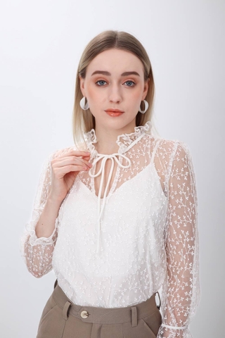 Áo ren Dahlia Trắng