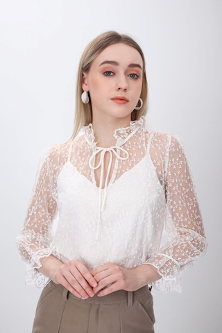 Áo ren Dahlia Trắng