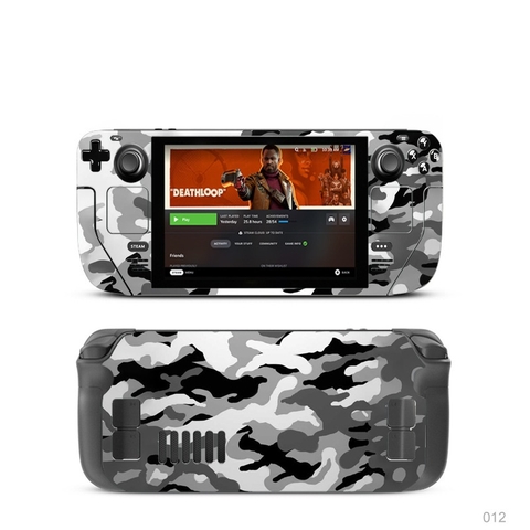 Bộ Decal Dán Steam Deck Chống Xước Hình Camo Trắng Xám