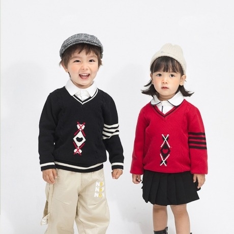 Áo len cổ tim Cool Baby 4174 đỏ đậm