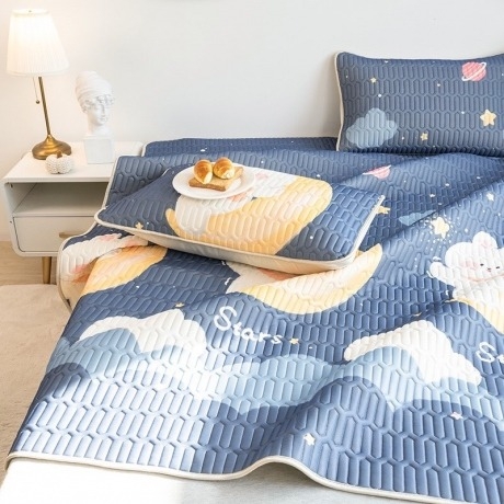 Chiếu điều hòa cao su non Tencel 3D xanh 1.8m x 2m L2