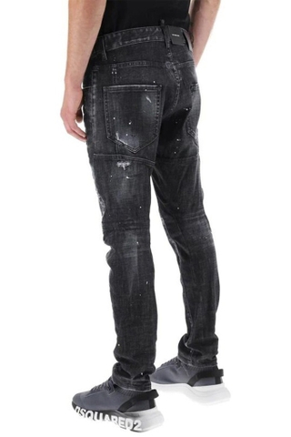 Dsquared2 Black Tidy Biker Denim