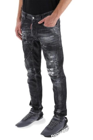 Dsquared2 Black Tidy Biker Denim
