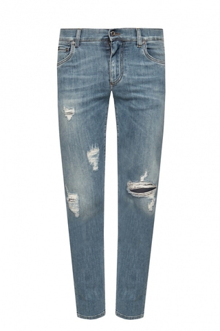 DOLCE & GABBANA DOLCE & GABBANA BLUE JEANS WITH RIPS