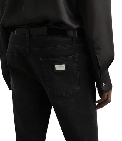 Dolce & Gabbana Logo Plaque Slim-Fit Jeans