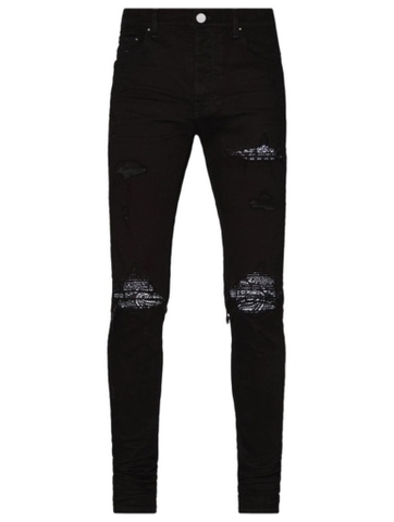 AMIRI Black Skinny Jean With Patterned Inserts